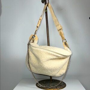 Women’s shearling BEIS Cream Sherpa Shoulder Bag